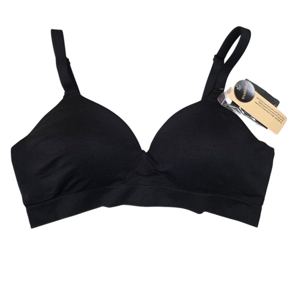Truekind Women Large Wireless Shaping Bra Black Supportive Comfort NWT 10210